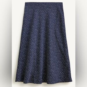 J Crew Gwyneth slip skirt - navy and white dots - sz L - exc condition
